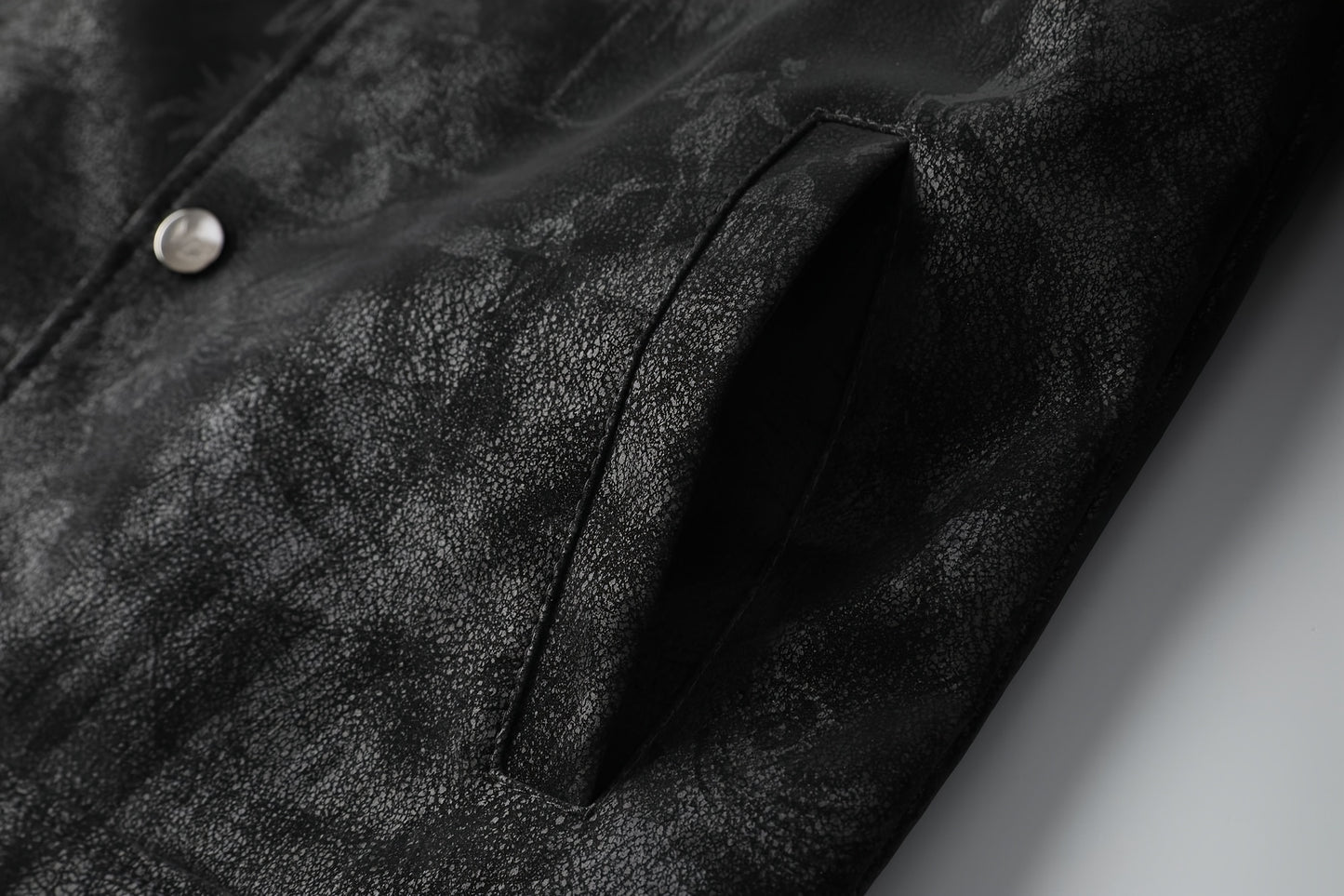 Lencensa - Veste Bomber Homme Noire Motif Imprimé