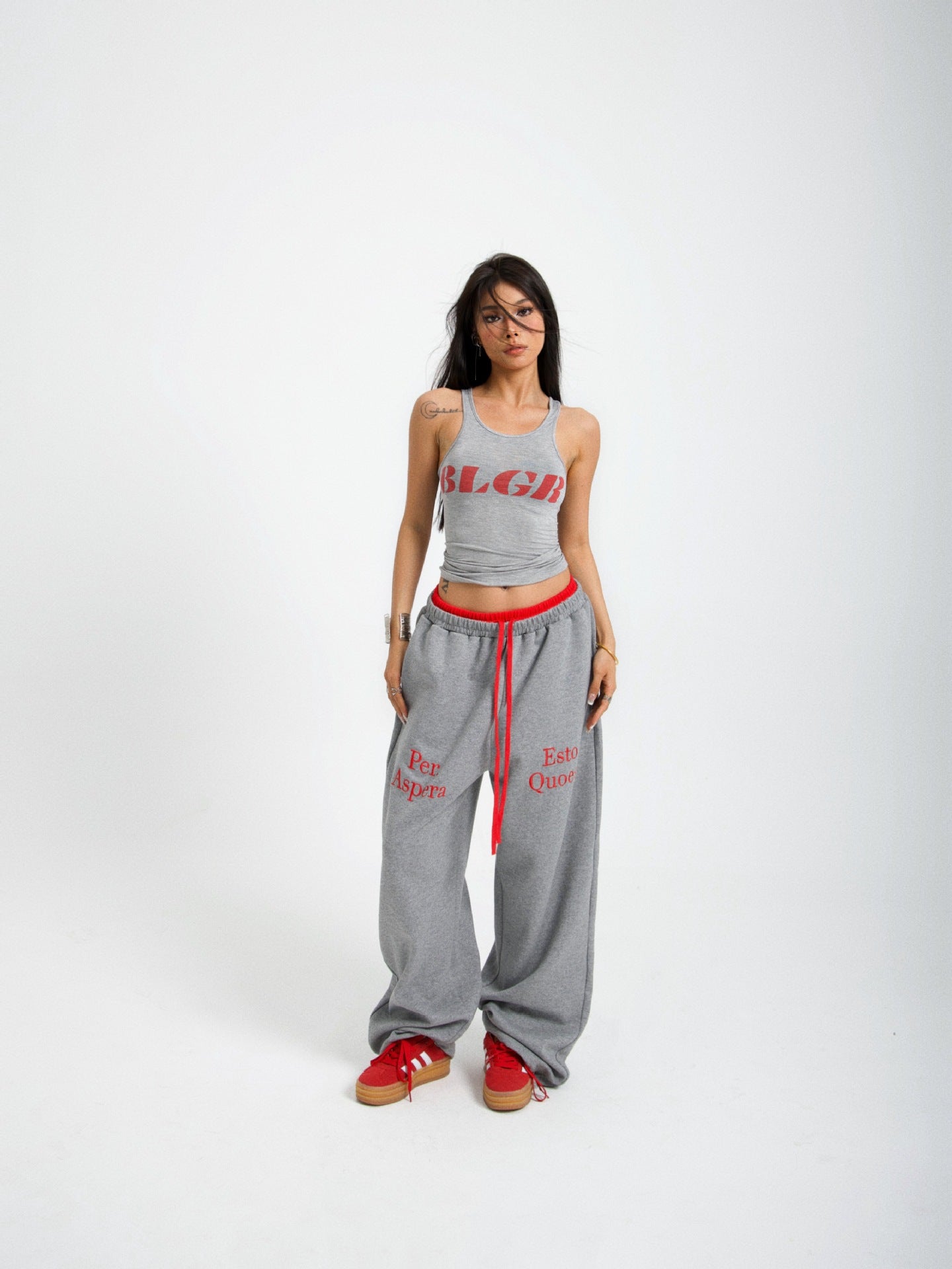 Women's Contrast Waist Casual Sport Pants - Lencensa 