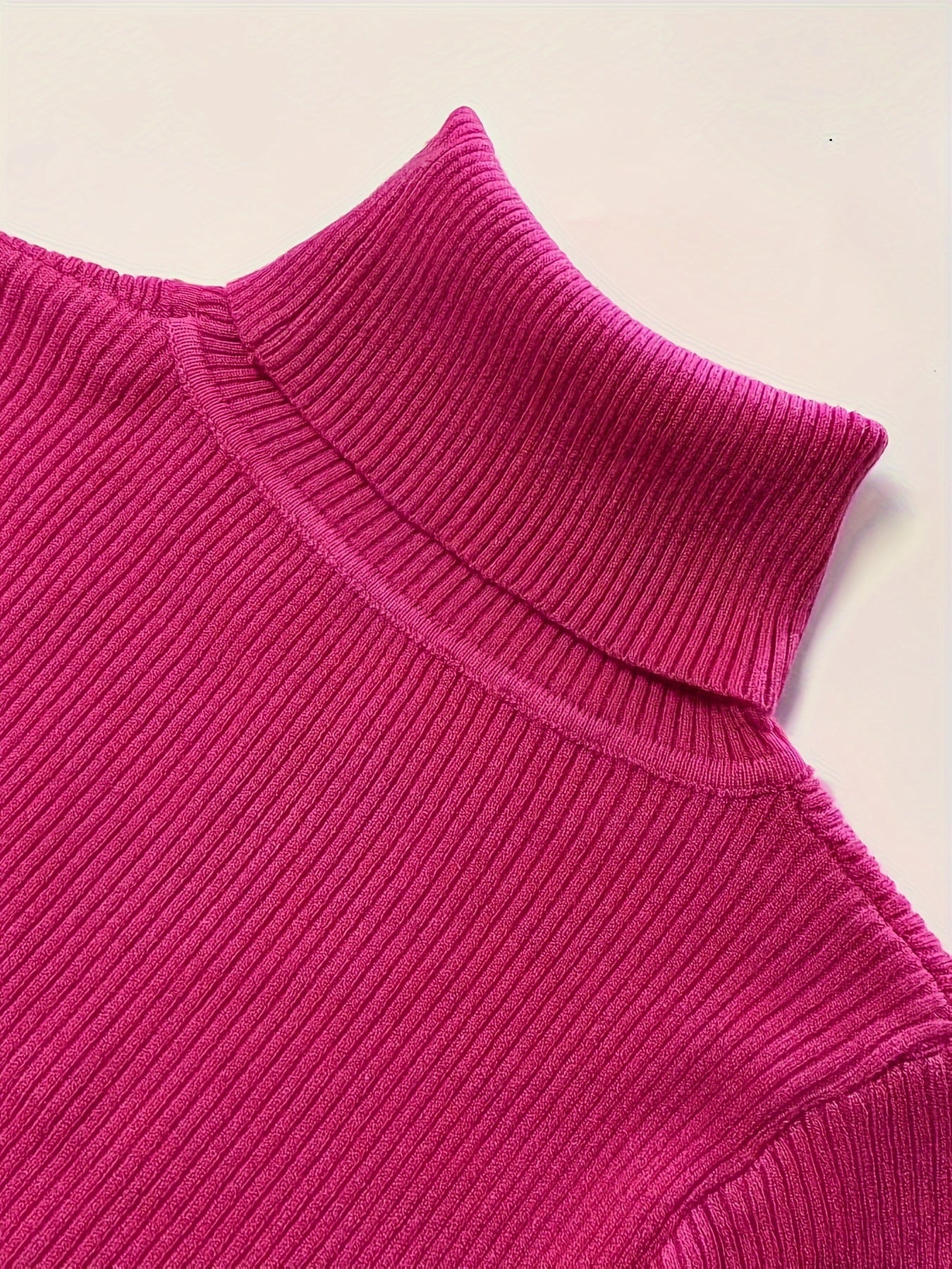 Turtleneck 3 Packs Knitted Pullover Sweater, Casual Solid Color Long Sleeve Sweater For Fall & Winter, Women's Clothing - Lencensa 