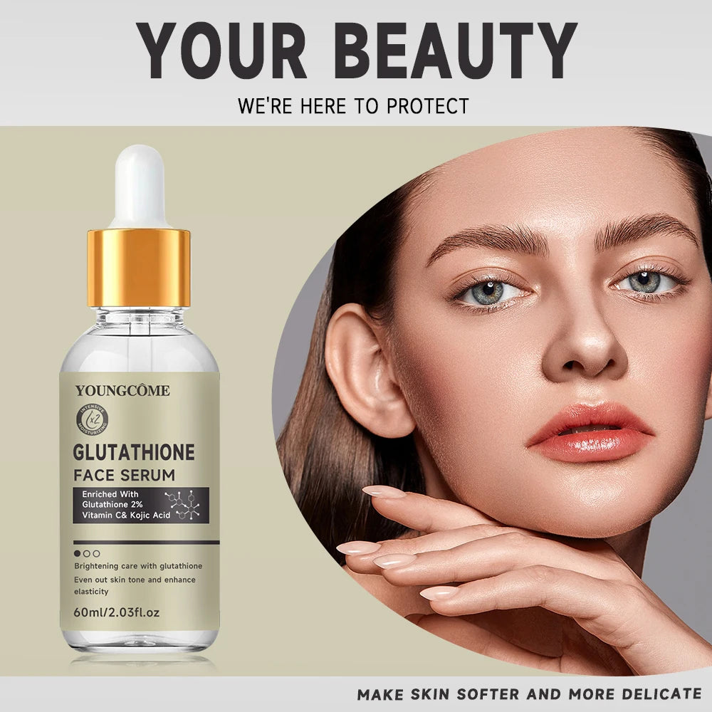 Sérum au glutathion pour le visage pour éclaircir la peau, correcteur de taches foncées, peau sensible, régénérant les cellules, Lifting, soins de la peau, 40ml/60ml