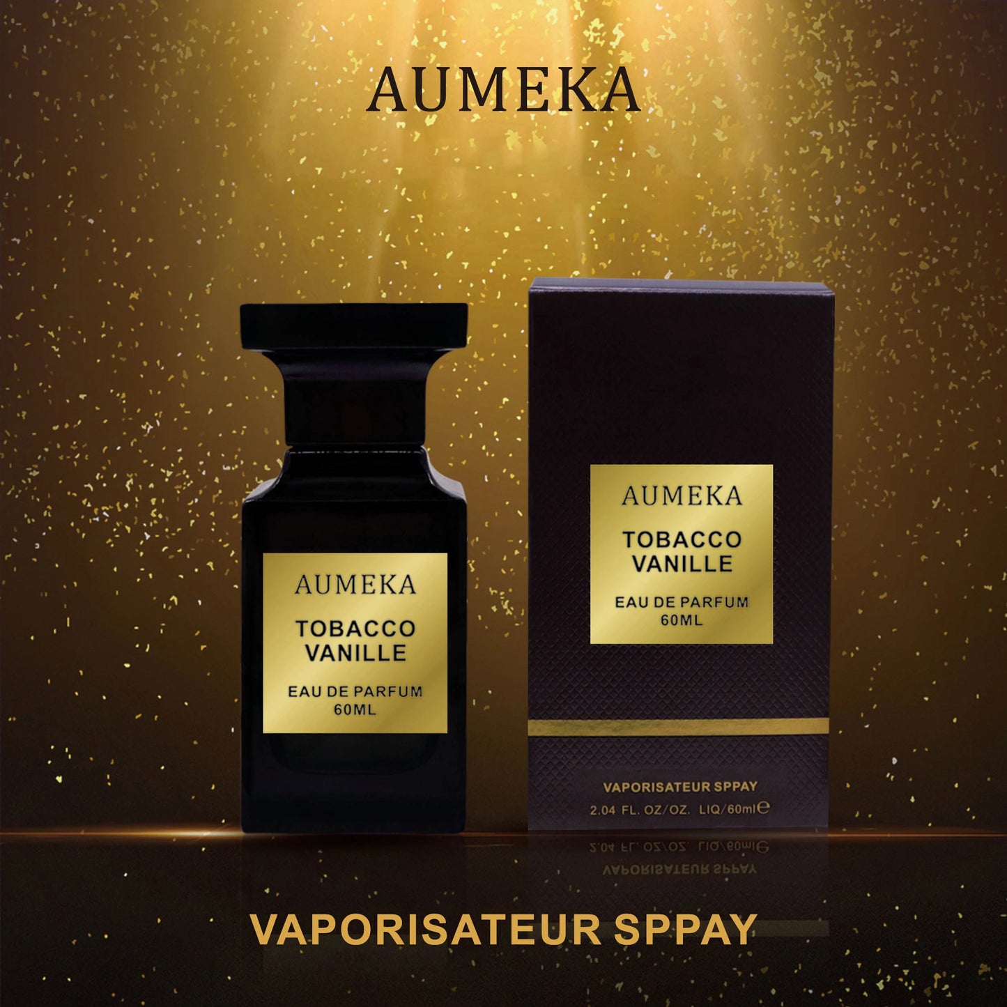 AUMEKA Parfum Homme 60ml - Luxe Arabe Tabac Vanille Oriental Épicé - Lencensa 