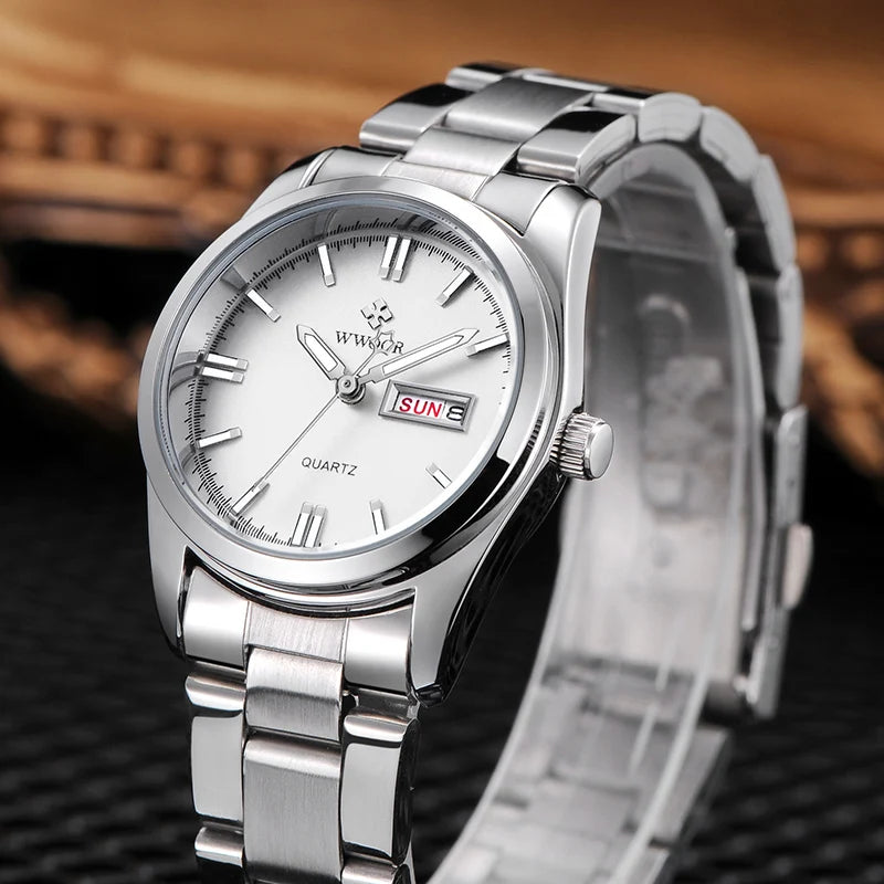 Montre Femme 2024 WWOOR mode dames montres étanche Quartz argent horloge femmes automatique Date robe Montre-bracelet Reloj Mujer