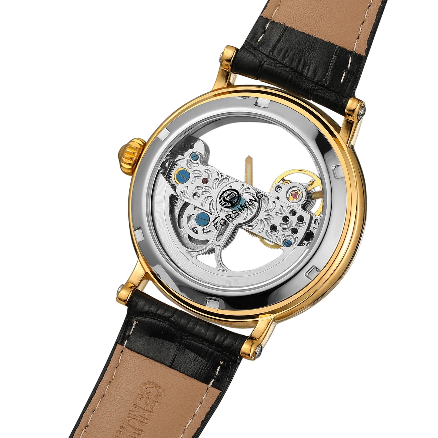 Forsining Watches Men Wrist Skeleton Leather Watches for Men Automatic Mechanical Creative Business Men Watches Montre Homme