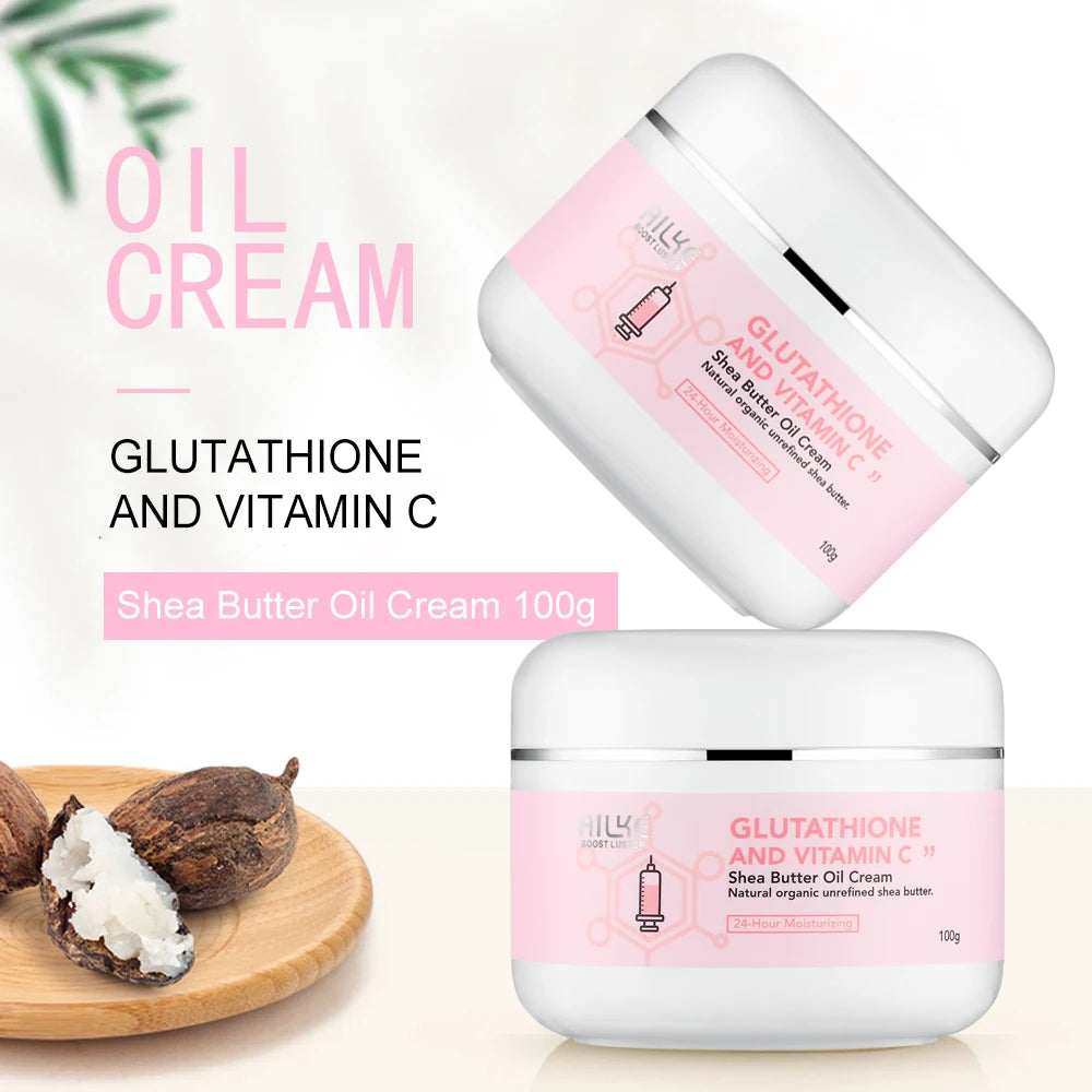 AILKE-Crème hydratante blanchissante pour le visage, élimine les taches noires, soins de la peau du visage, gratitude, corps, glutathion, vitamine C, peau noire, nouvel ensemble