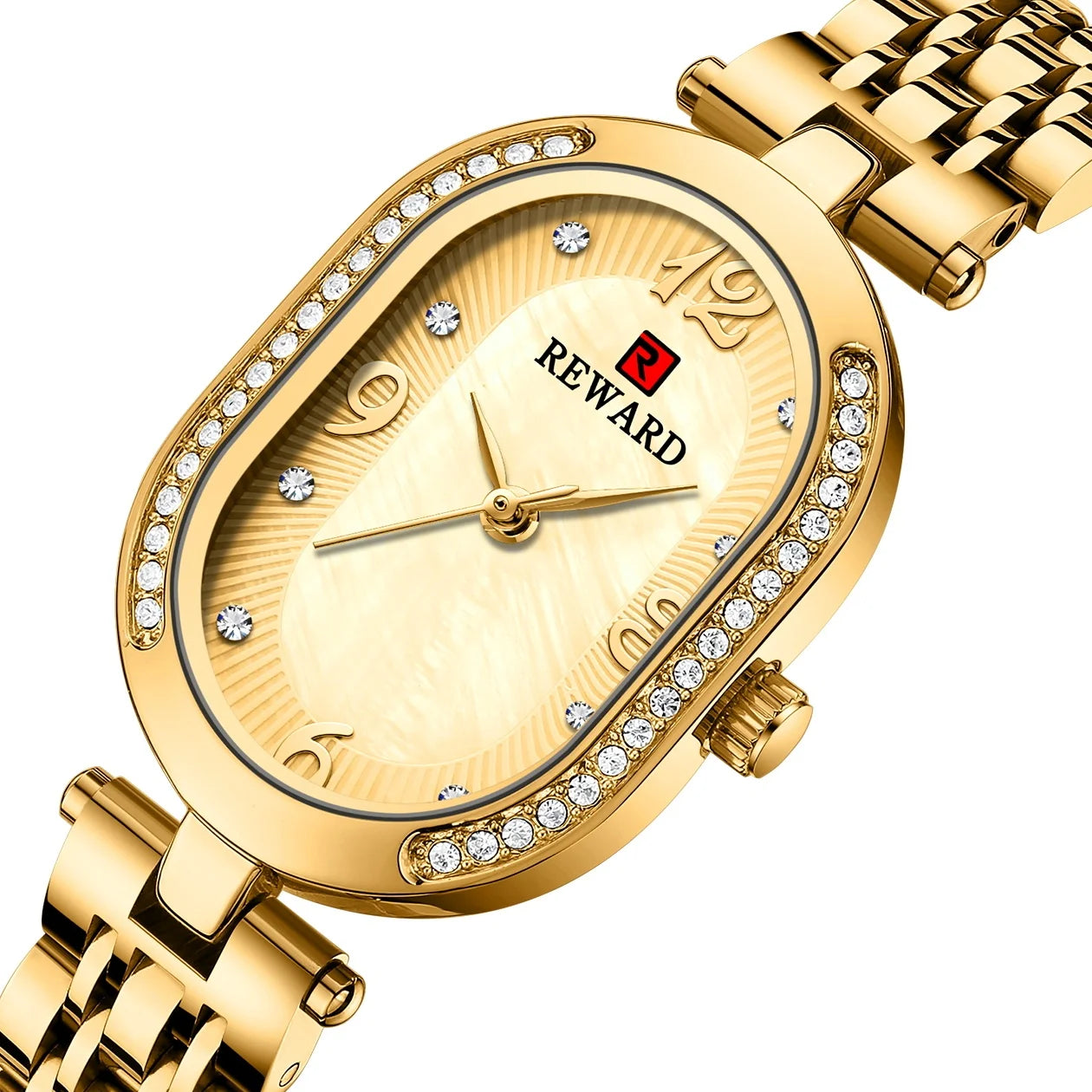 Best Seller Wrist Watch for Women Manufacturer Rose Gold Oval Fashion Diamond Luxury Women Watch Montre Femme