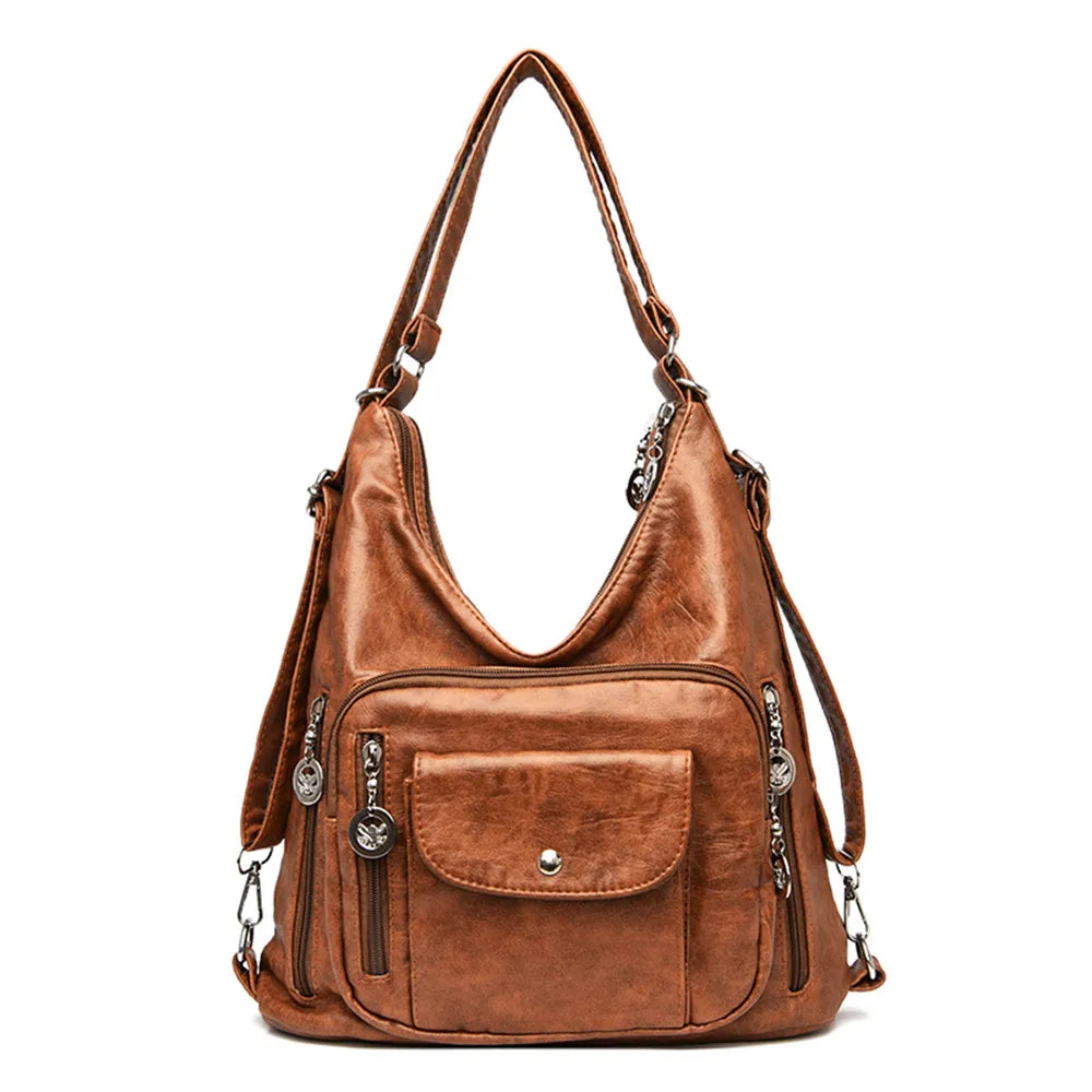 Sac à main en cuir de qualité pour femmes, fourre-tout de voyage de grande capacité, à bandoulière, décontracté, de styliste
