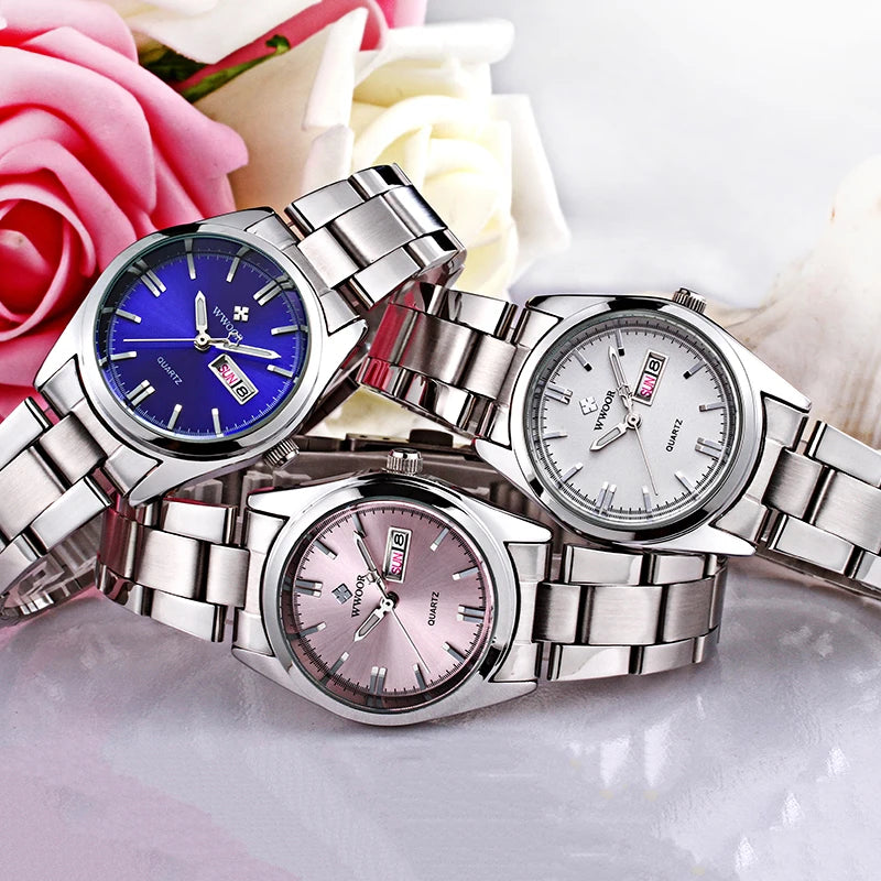 Montre Femme 2024 WWOOR mode dames montres étanche Quartz argent horloge femmes automatique Date robe Montre-bracelet Reloj Mujer