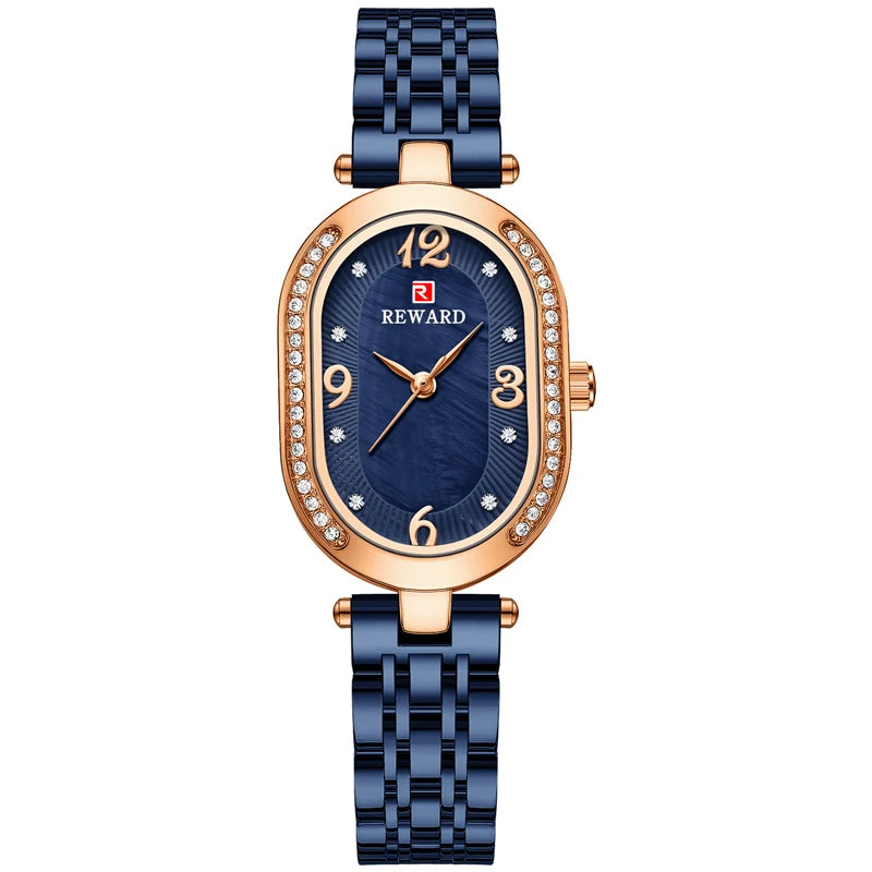 Best Seller Wrist Watch for Women Manufacturer Rose Gold Oval Fashion Diamond Luxury Women Watch Montre Femme