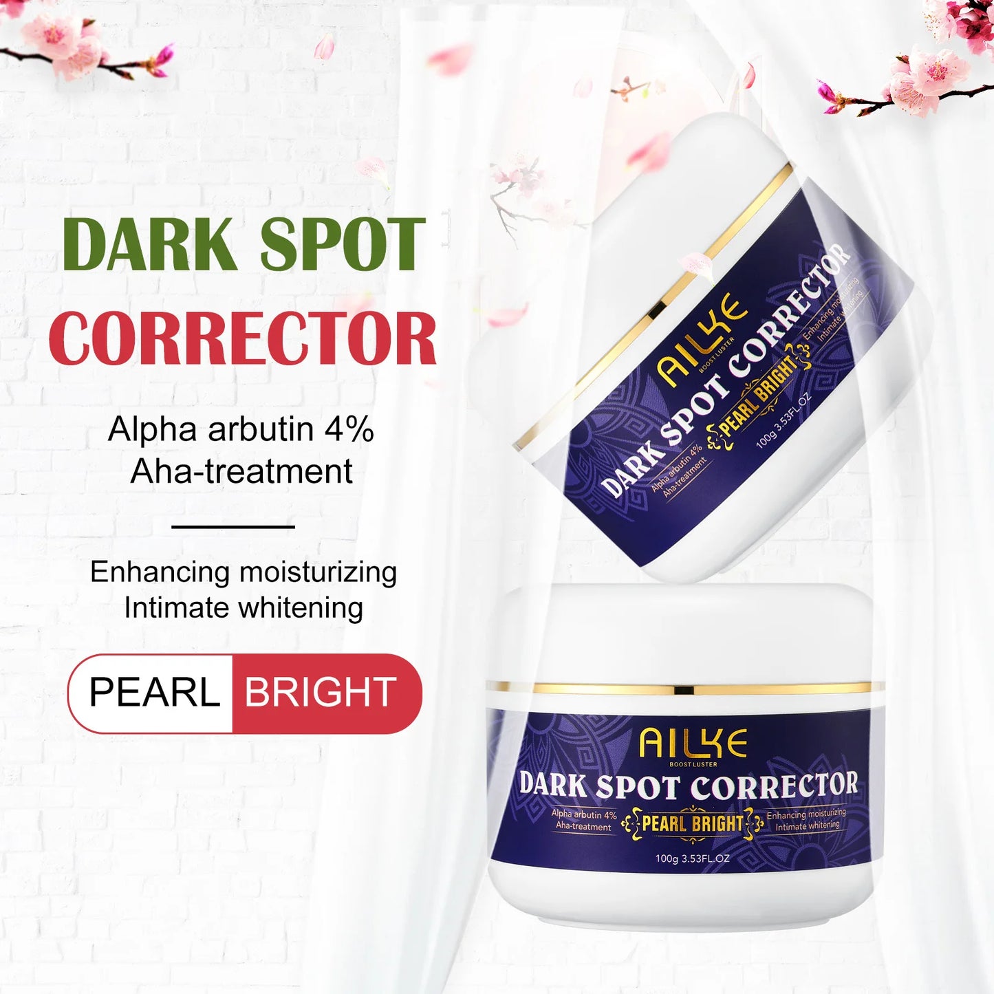 AILKE – ensemble de soins pour la peau blanchissant, éclaircissant, avec double glutathion, réduit les taches noires, foncées et blanches, pour tous les Types de peau