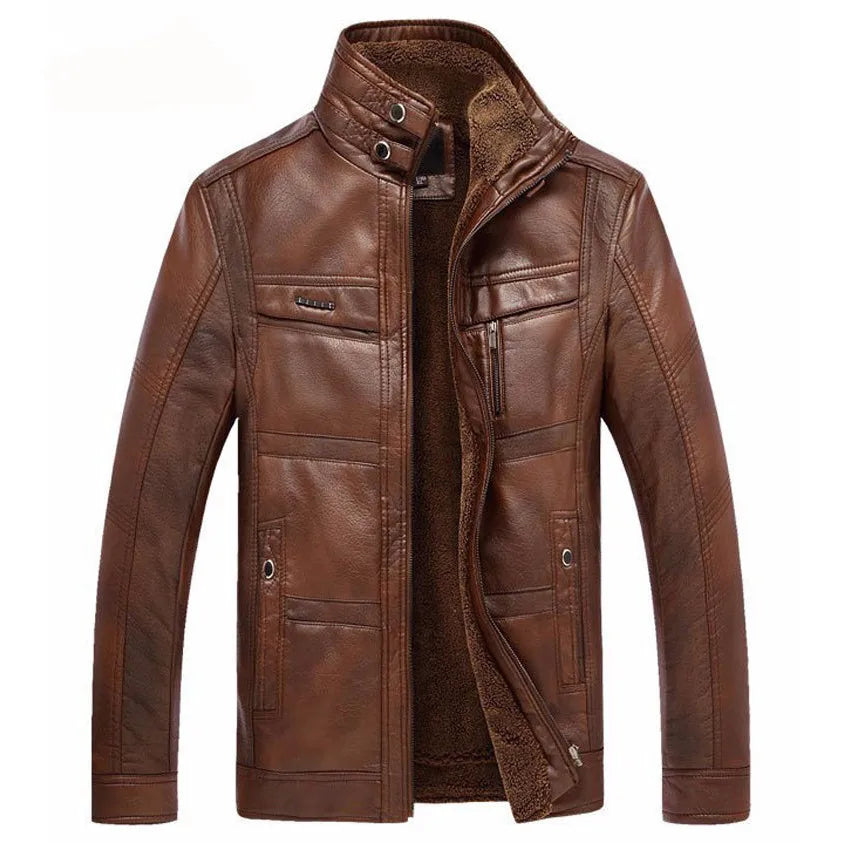 Veste Business Premium Lencensa - Cuir PU Fausse Fourrure - Qualité Exceptionnelle Hiver 2024