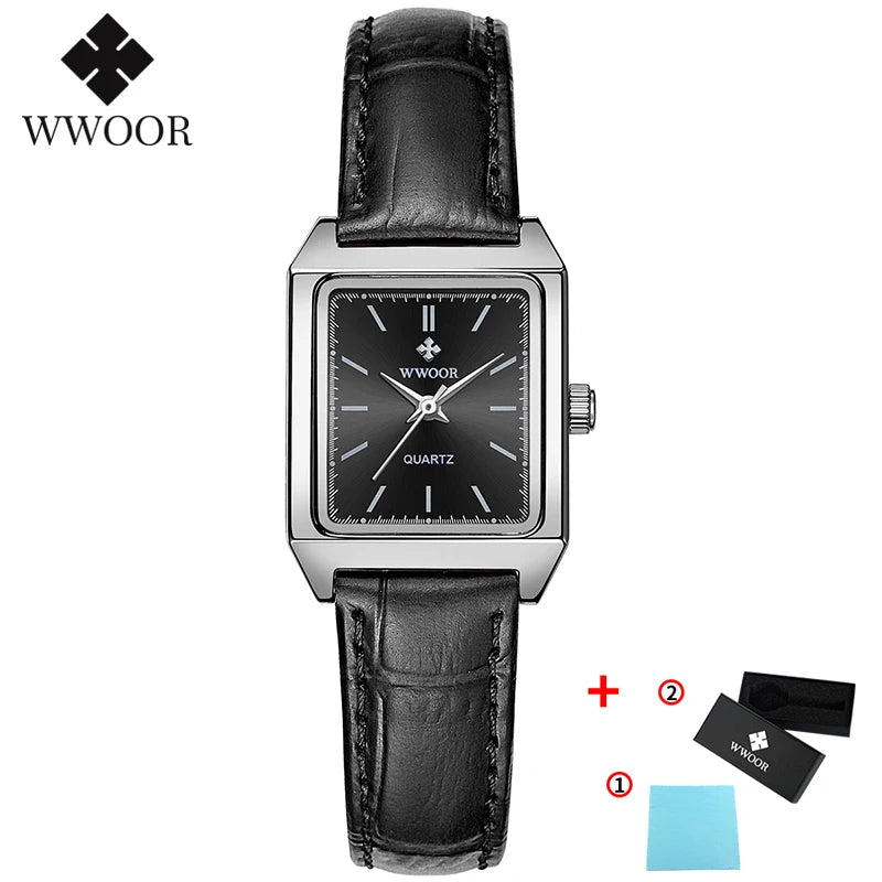 Montre Femme 2024 WWOOR marque de luxe femmes montres mode Rectangle petite Montre Femme Quartz robe dames Bracelet Montre-Bracelet