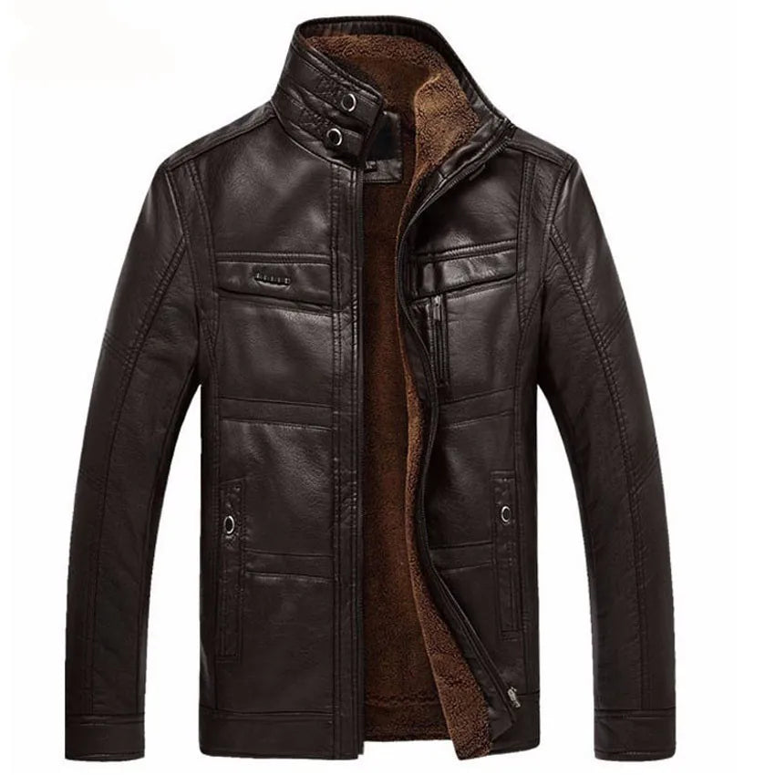 Veste Business Premium Lencensa - Cuir PU Fausse Fourrure - Qualité Exceptionnelle Hiver 2024