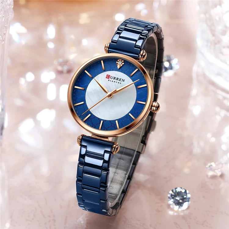 curren 9072 Watches for Women New Fashion Quartz Watch with Stainless Steel Bracelet Thin Clock Female Montre Femme
