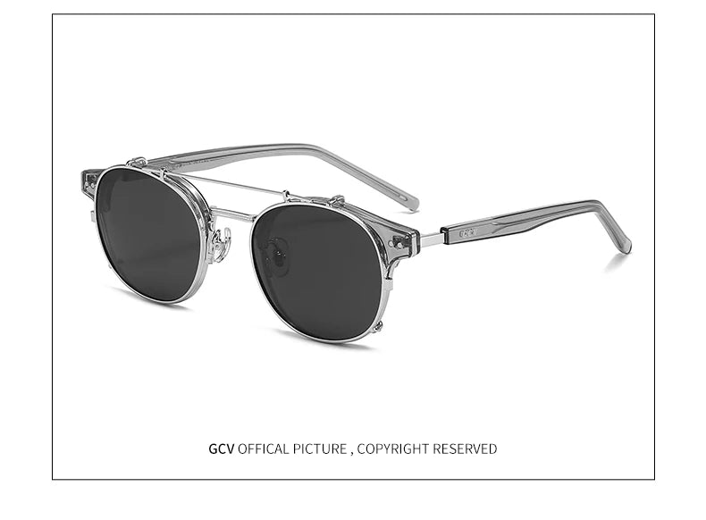 Lunettes de Soleil GCV Steampunk - Double Couche Amovible Polarisées UV400 - Lencensa 