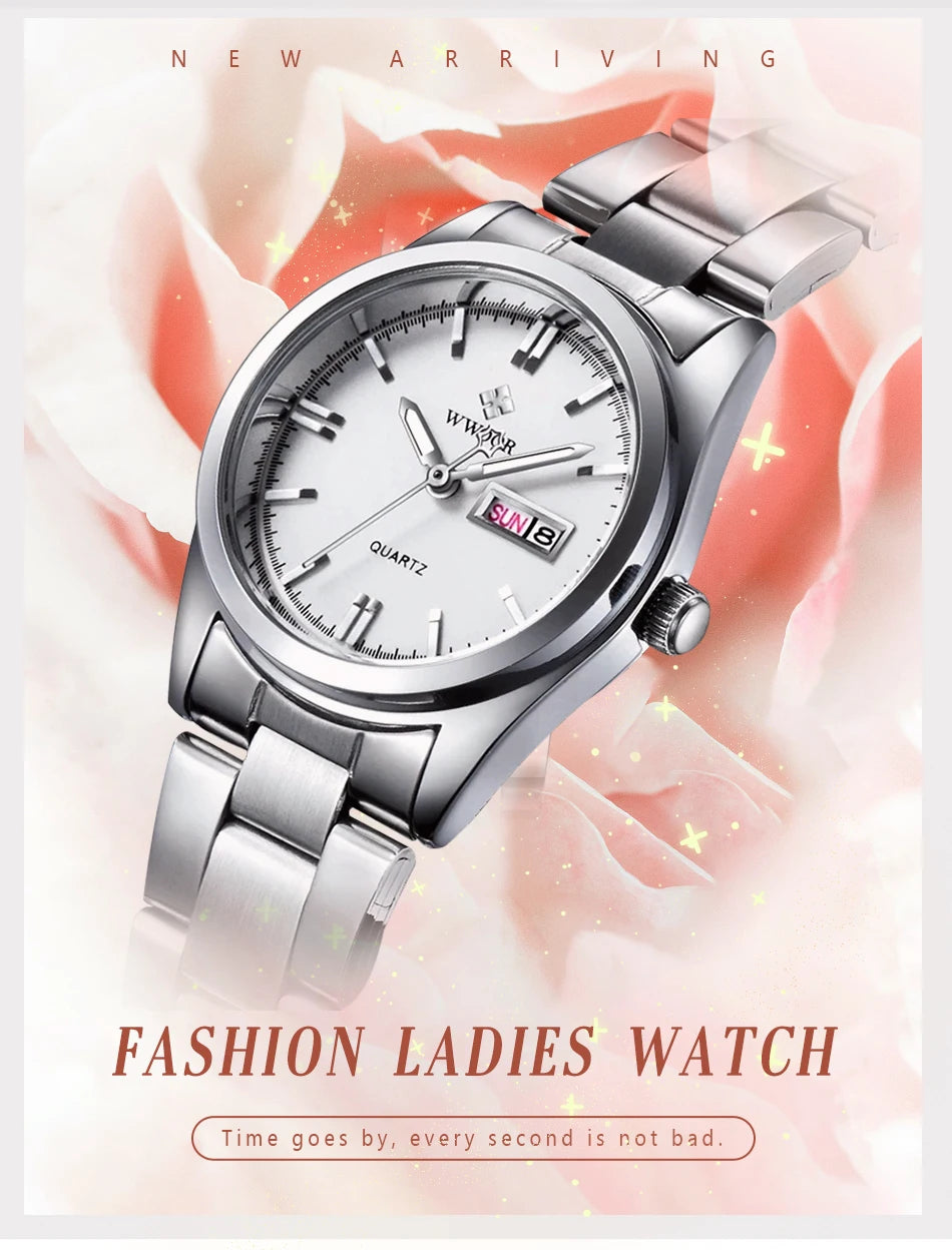 Montre Femme 2024 WWOOR mode dames montres étanche Quartz argent horloge femmes automatique Date robe Montre-bracelet Reloj Mujer