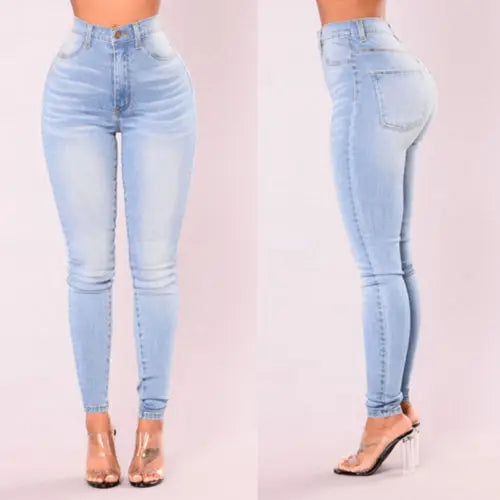 Jean Premium Femme Taille Haute - Denim Stretch Haute Qualité Push-Up