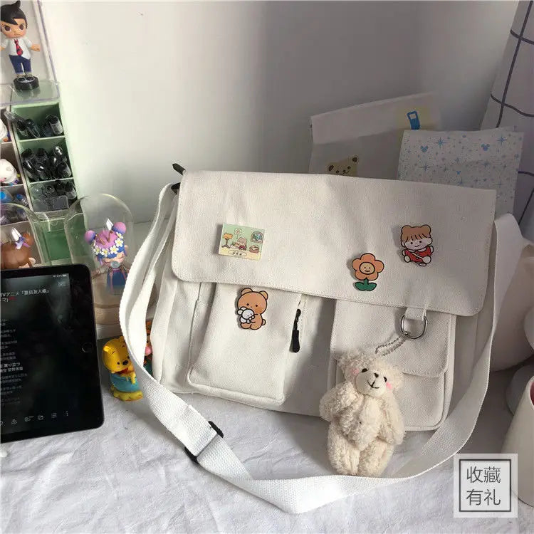 Sac à Main Femme FXZLLQ - Besace Toile Imprimée Bandoulière École - Lencensa 