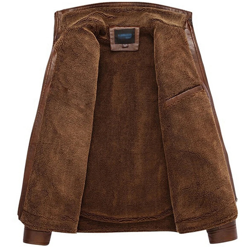 Veste Business Premium Lencensa - Cuir PU Fausse Fourrure - Qualité Exceptionnelle Hiver 2024