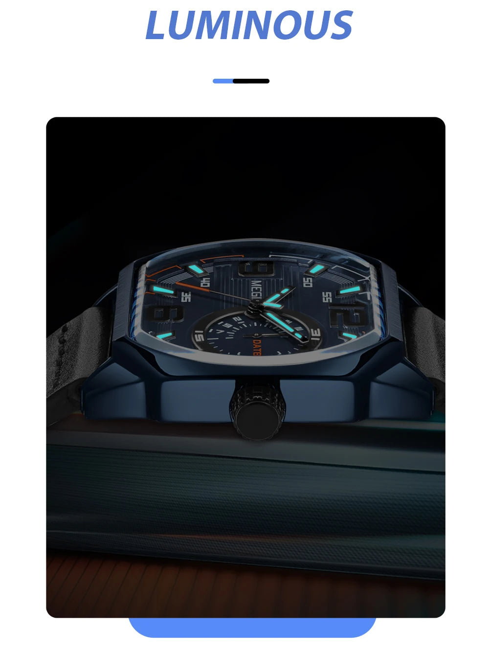 MEGIR 2201 Fashion Men Watches Top Luxury Sport Watch Calendar Luminous Quartz Watch Casual Man Wristwatch Clock Montre Homme