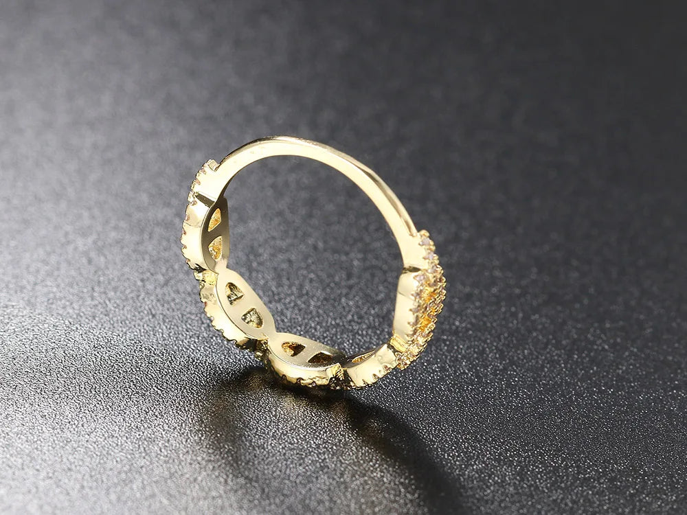 Bague Chaîne Hip-Hop Femme Dorée - Style Punk Empilable