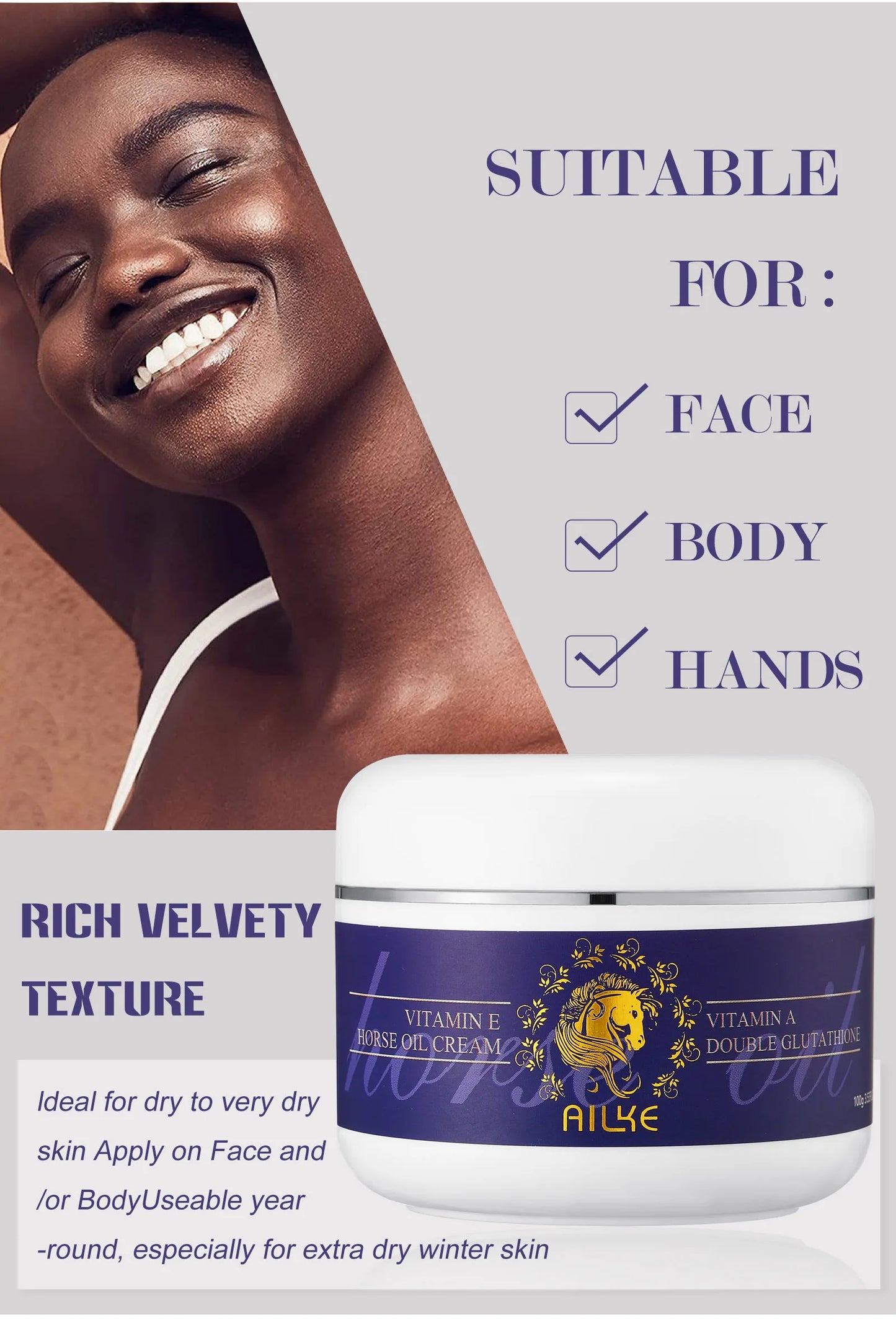 AILKE – ensemble de soins pour la peau blanchissant, éclaircissant, avec double glutathion, réduit les taches noires, foncées et blanches, pour tous les Types de peau
