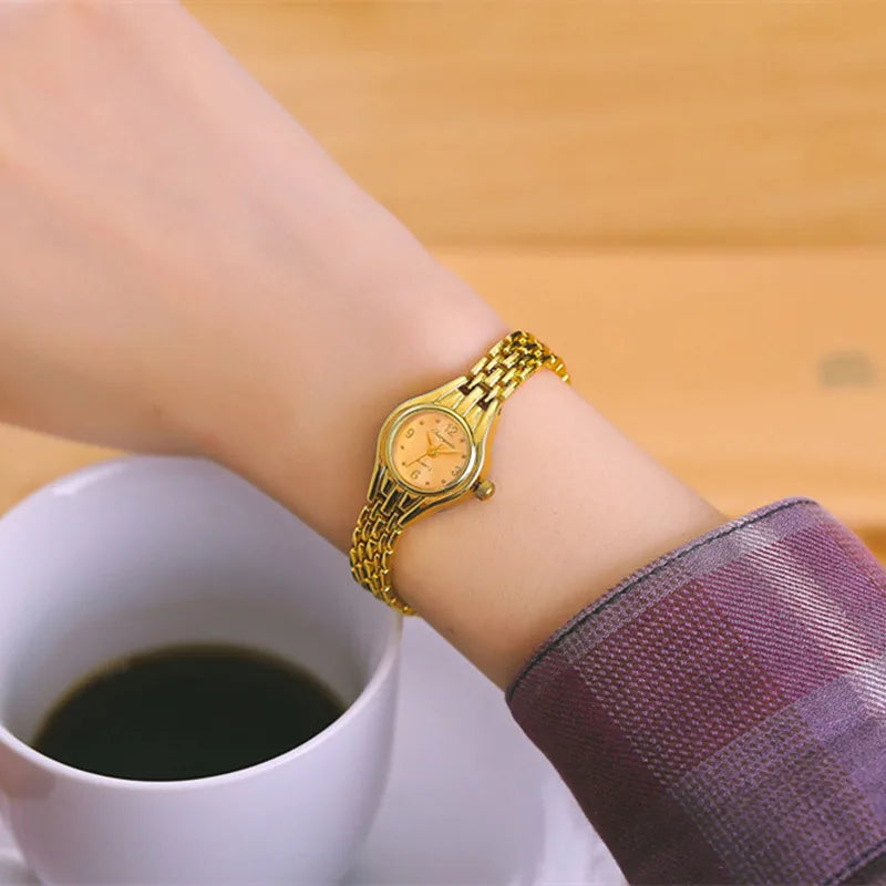 Simple élégant petites montres pour femmes marque de luxe montres en or pour femmes dames montres à Quartz pour les filles montre femme
