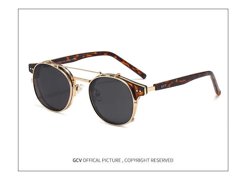 Lunettes de Soleil GCV Steampunk - Double Couche Amovible Polarisées UV400 - Lencensa 