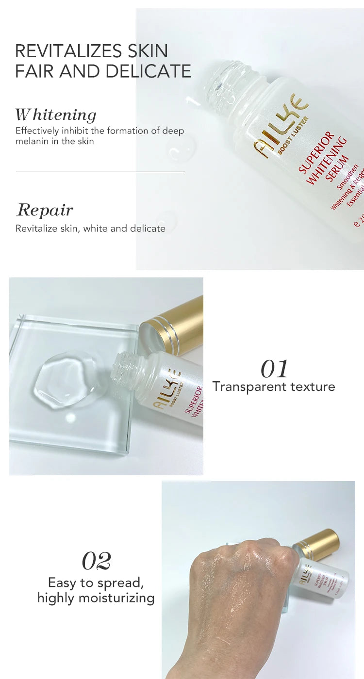 AILKE-Crème hydratante blanchissante pour le visage, élimine les taches noires, soins de la peau du visage, gratitude, corps, glutathion, vitamine C, peau noire, nouvel ensemble