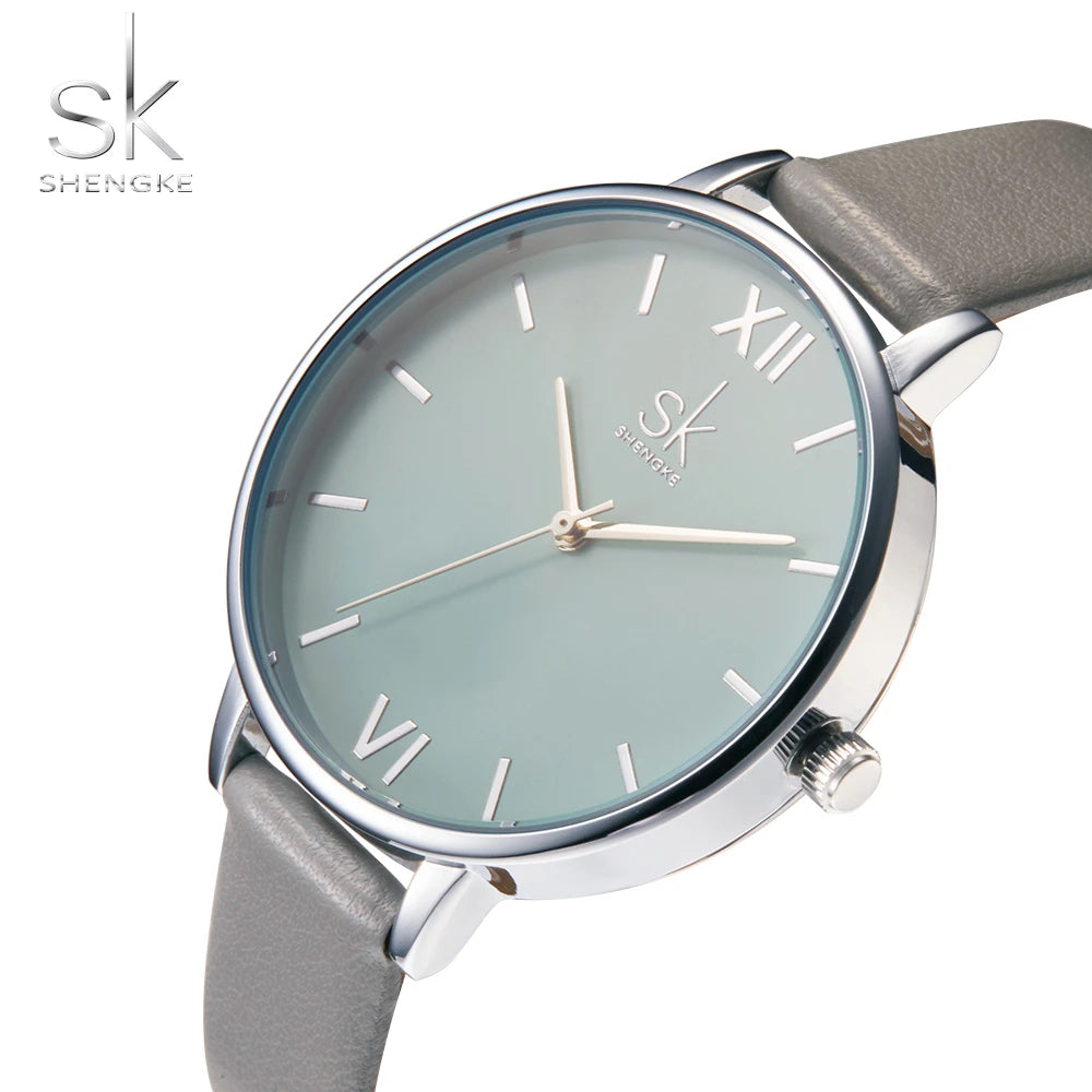 Shengke Watches Women Fashion Style Female Watch Elegant Ladies Leather Casual Quartz Wristwatches Montre Femme Reloj Mujer 0056