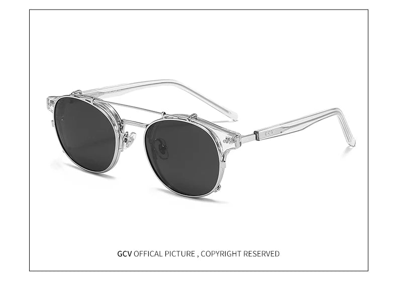 Lunettes de Soleil GCV Steampunk - Double Couche Amovible Polarisées UV400 - Lencensa 