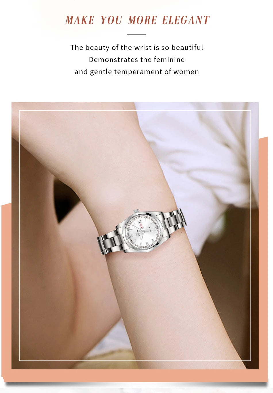Montre Femme 2024 WWOOR mode dames montres étanche Quartz argent horloge femmes automatique Date robe Montre-bracelet Reloj Mujer