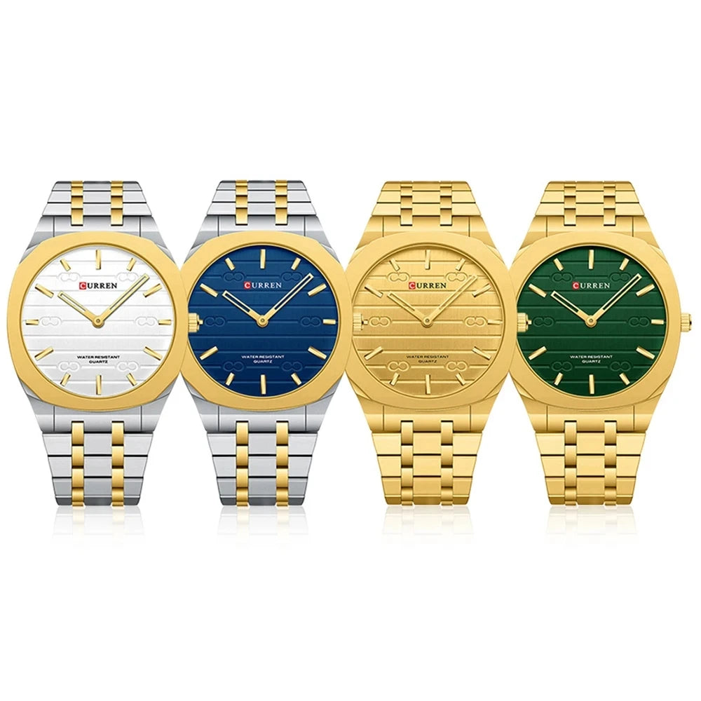 CURREN 8444 Hot Selling Men's Business Gold Quartz Watches New Stainless Steel Waterproof Watch Fashion Sports Relogio Masculino