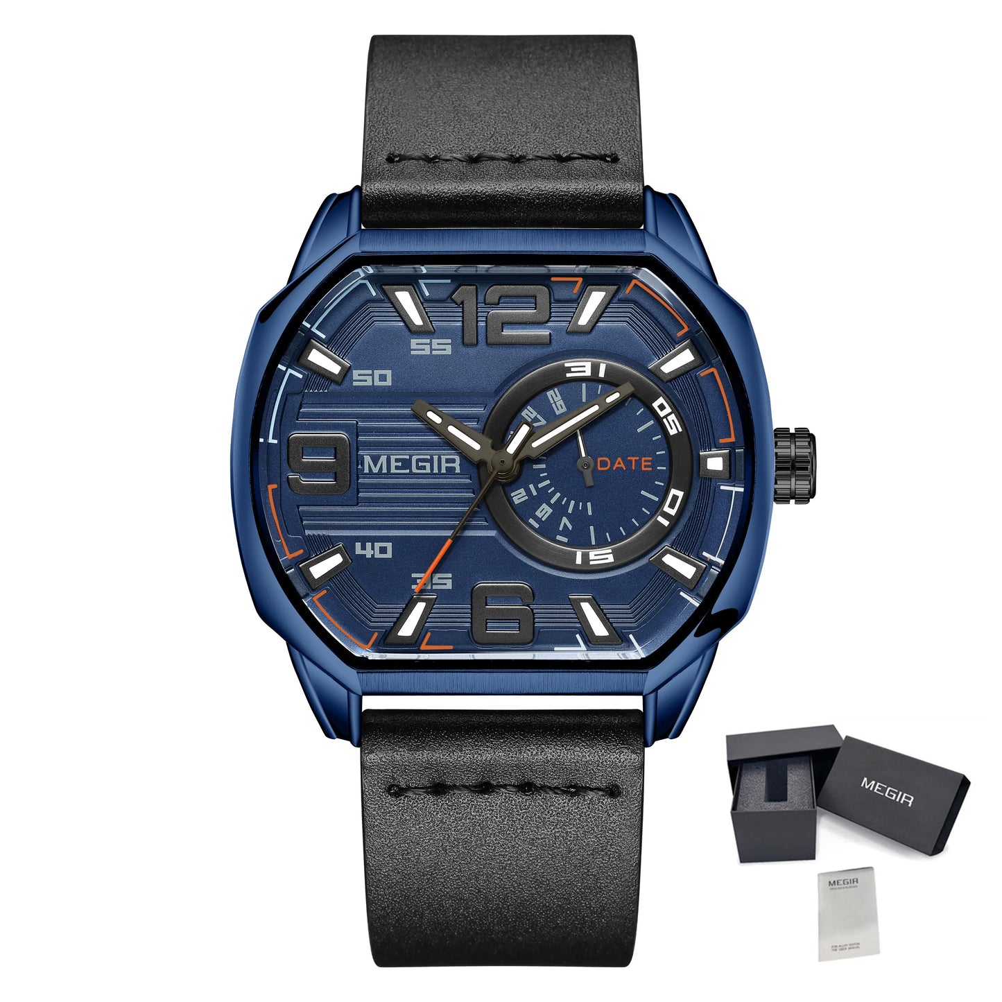 MEGIR 2201 Fashion Men Watches Top Luxury Sport Watch Calendar Luminous Quartz Watch Casual Man Wristwatch Clock Montre Homme