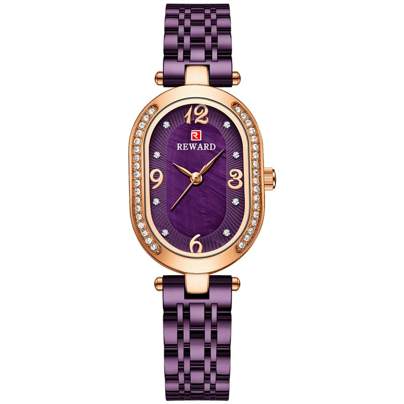 Best Seller Wrist Watch for Women Manufacturer Rose Gold Oval Fashion Diamond Luxury Women Watch Montre Femme