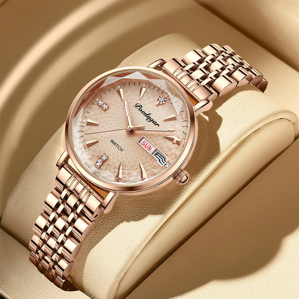 POEDAGAR 312 Jewelry for Women Watch High Quality Elegant Girl Bracelet Creative Quartz Business Watches Ladies Montre Femme