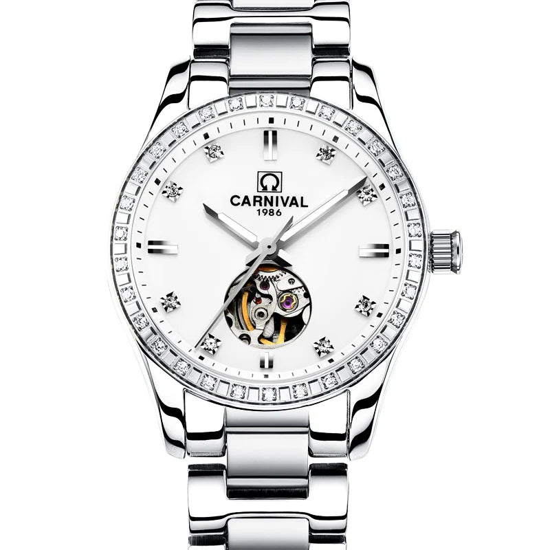 Montre femme 2025 carnaval Montre automatique femmes calendrier mode femmes montres lumineux étanche saphir Relogio feminino