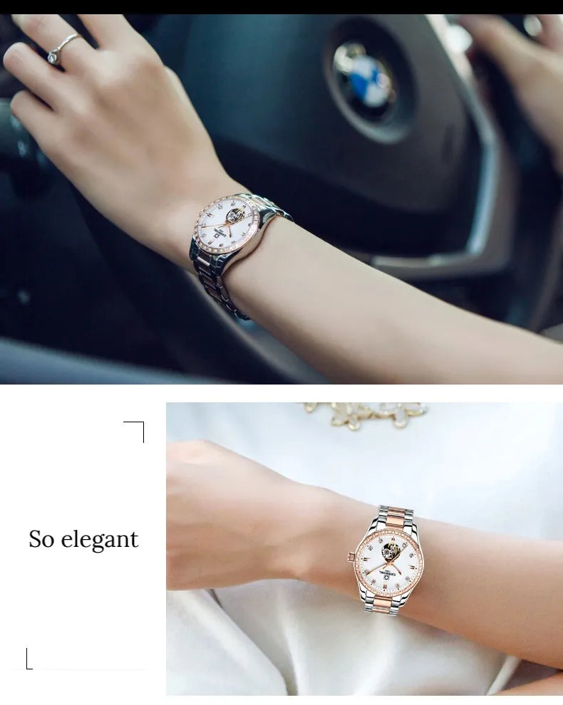 Montre femme 2025 carnaval Montre automatique femmes calendrier mode femmes montres lumineux étanche saphir Relogio feminino