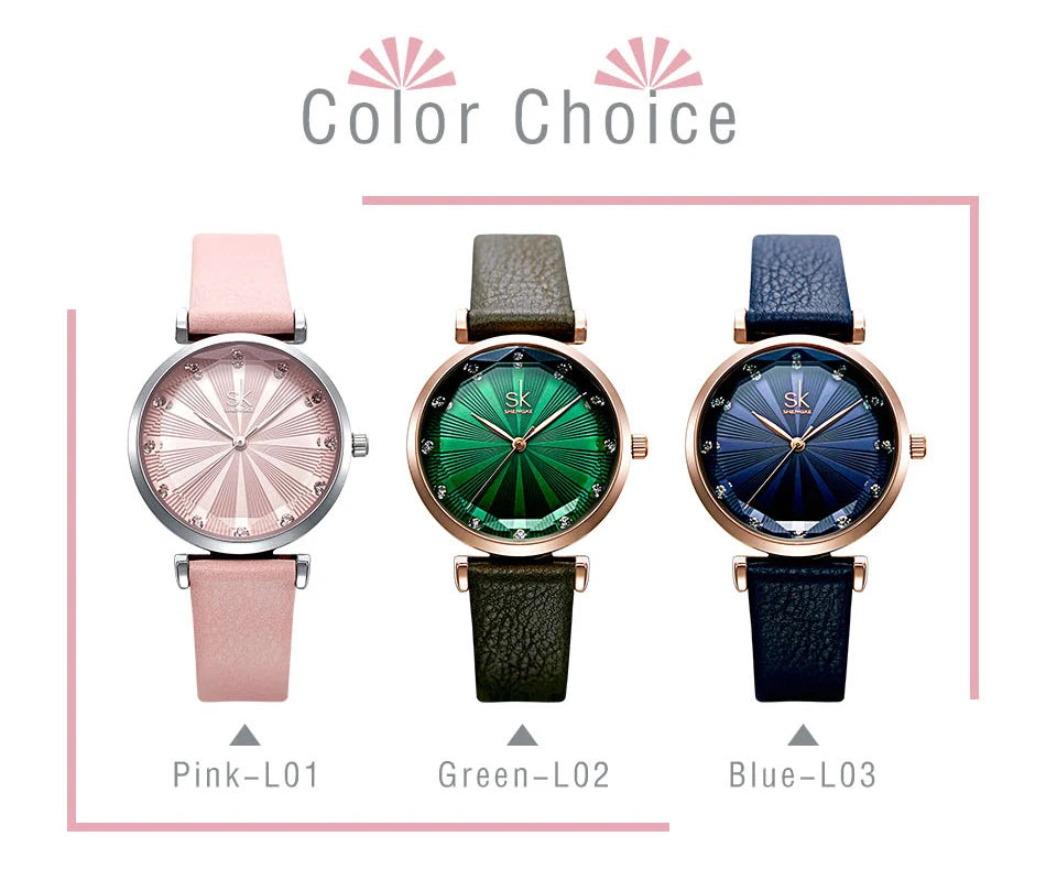 Reloj Mujer bleu confortable bracelet en cuir Montre pour femmes Quartz qualité Montre Femme coupe cadran créatif Relogio Feminino