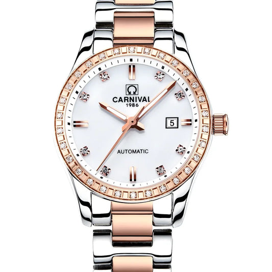Montre femme 2025 carnaval Montre automatique femmes calendrier mode femmes montres lumineux étanche saphir Relogio feminino