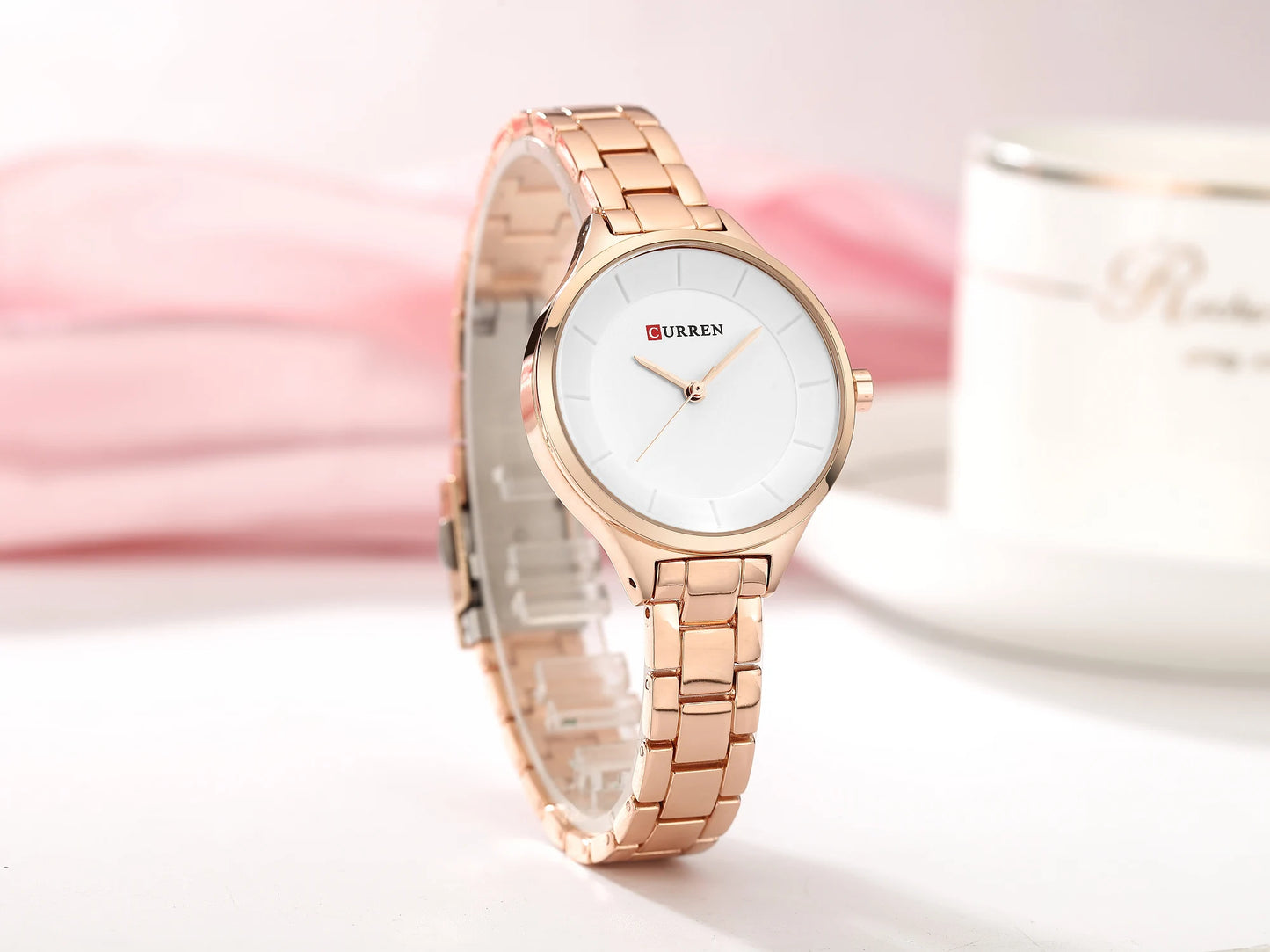 CURREN 9015 Rose Gold Watch Women Watches Ladies Creative Steel Women's Bracelet Watches Female Relogio Feminino Montre Femme