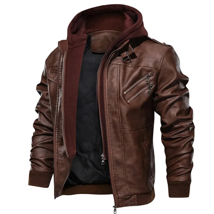 Veste Moto Premium Lencensa - Cuir Polyuréthane Biker Automne - Qualité Exceptionnelle