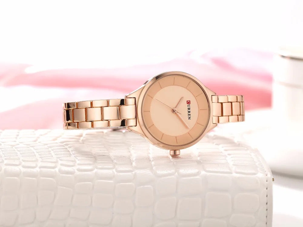 CURREN 9015 Rose Gold Watch Women Watches Ladies Creative Steel Women's Bracelet Watches Female Relogio Feminino Montre Femme