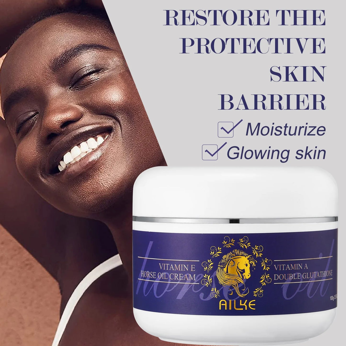 AILKE – ensemble de soins pour la peau blanchissant, éclaircissant, avec double glutathion, réduit les taches noires, foncées et blanches, pour tous les Types de peau