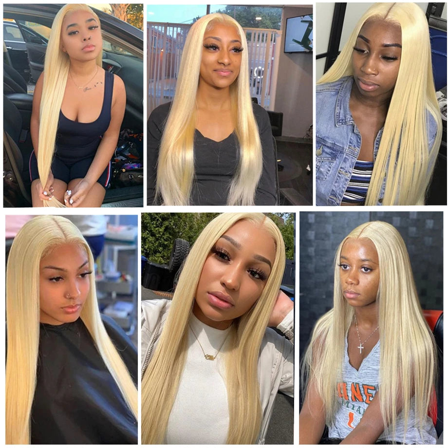 Perruque Lace Front Wig brésilienne naturelle lisse-Sophia, blond 613, 13x6, 13x4, perruque Lace Frmetals transparente, pour femmes africaines
