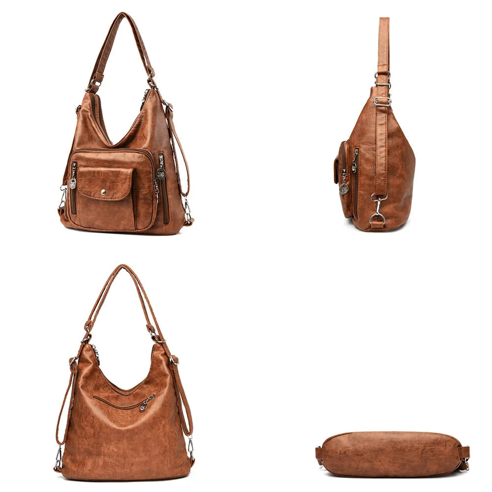 Sac à main en cuir de qualité pour femmes, fourre-tout de voyage de grande capacité, à bandoulière, décontracté, de styliste