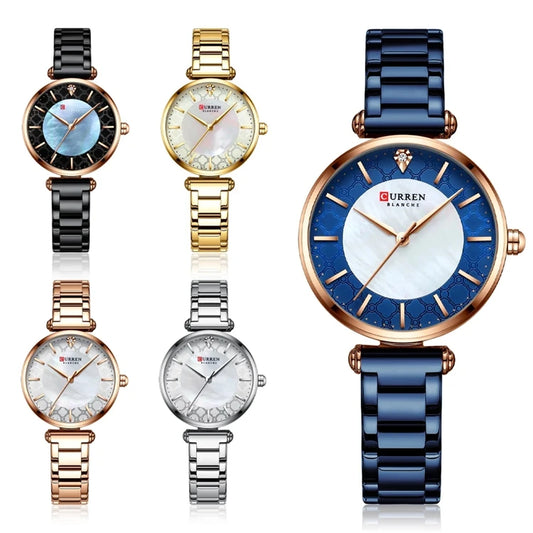 curren 9072 Watches for Women New Fashion Quartz Watch with Stainless Steel Bracelet Thin Clock Female Montre Femme