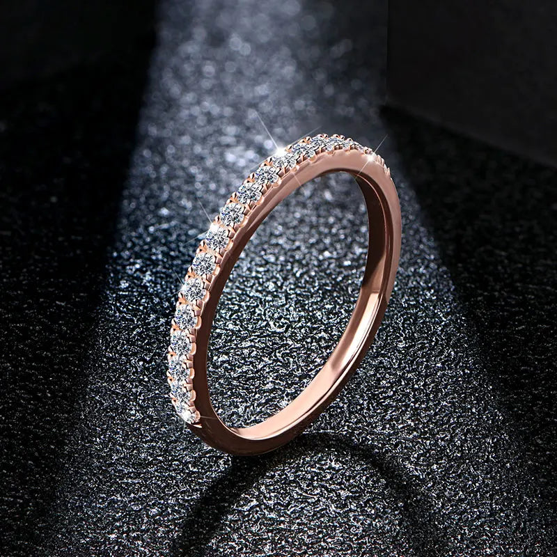 Bague Moissanite 0.27ct Or Rose 18K - Coupe Excellente Certifiée