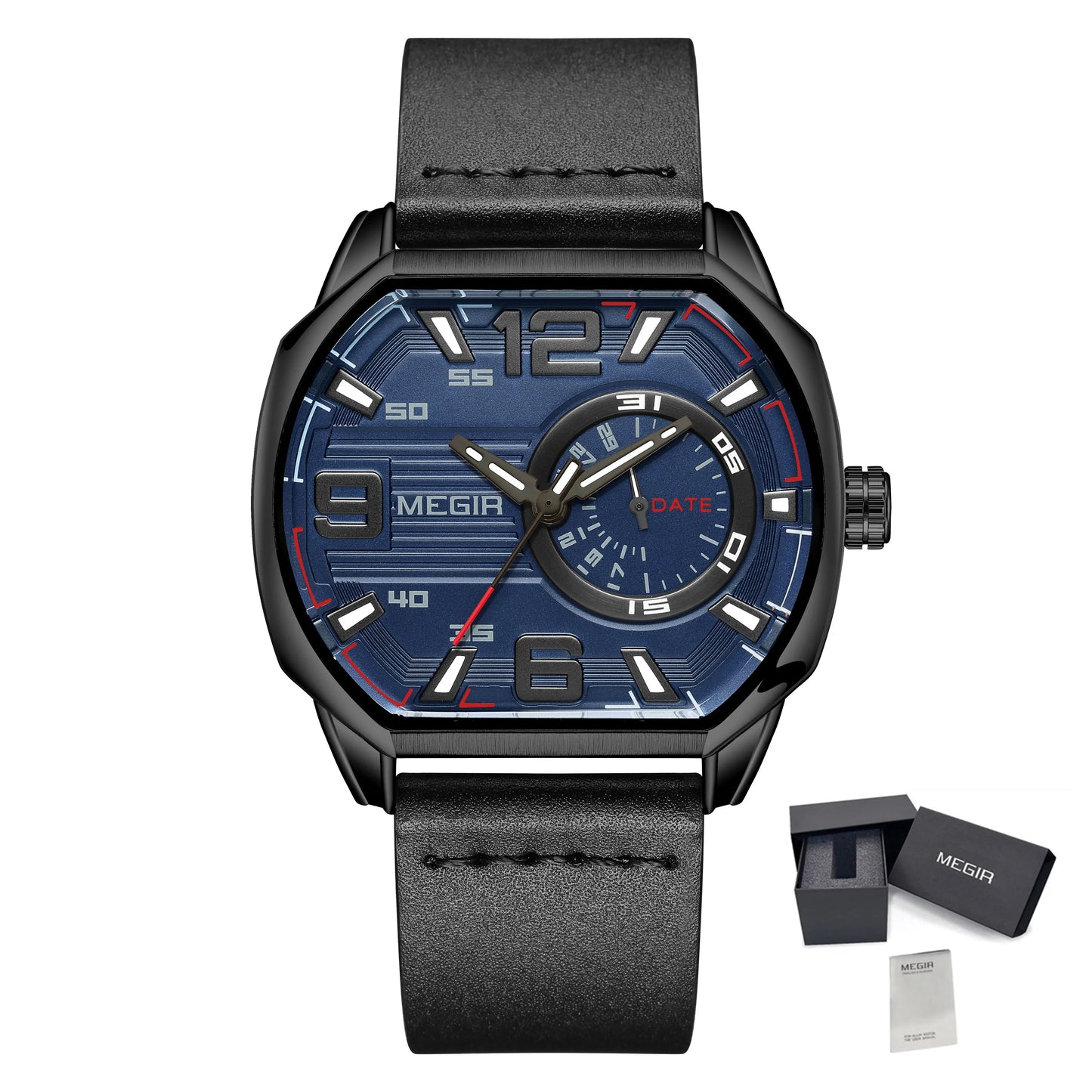 MEGIR 2201 Fashion Men Watches Top Luxury Sport Watch Calendar Luminous Quartz Watch Casual Man Wristwatch Clock Montre Homme
