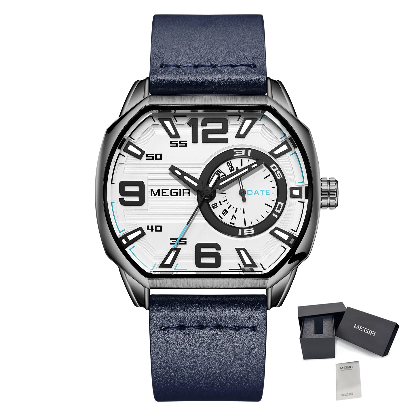 MEGIR 2201 Fashion Men Watches Top Luxury Sport Watch Calendar Luminous Quartz Watch Casual Man Wristwatch Clock Montre Homme