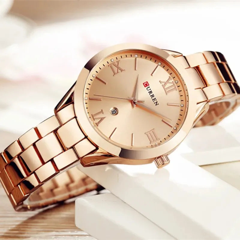 Top Brand Curren 9007 Rose Golden Watch Reloj De Mujer Women Ladies Luxury Female Girl Clock Montre Femme Wrist Quartz Watches